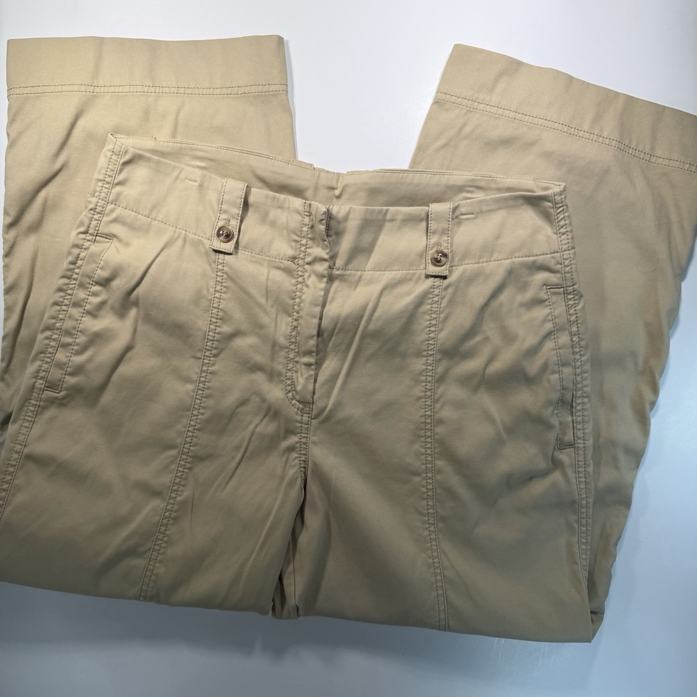 Chicos Women's Khaki Pants With Pockets‎ Size 12 Petite Classic